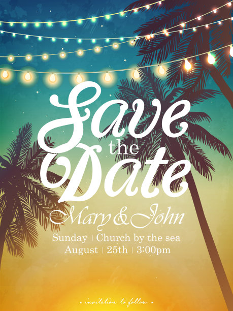 海滩假日装饰灯的背景图片下载