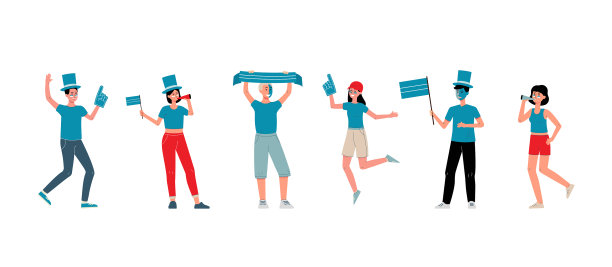 足球迷们集合了一个欢快的朋友群图片下载