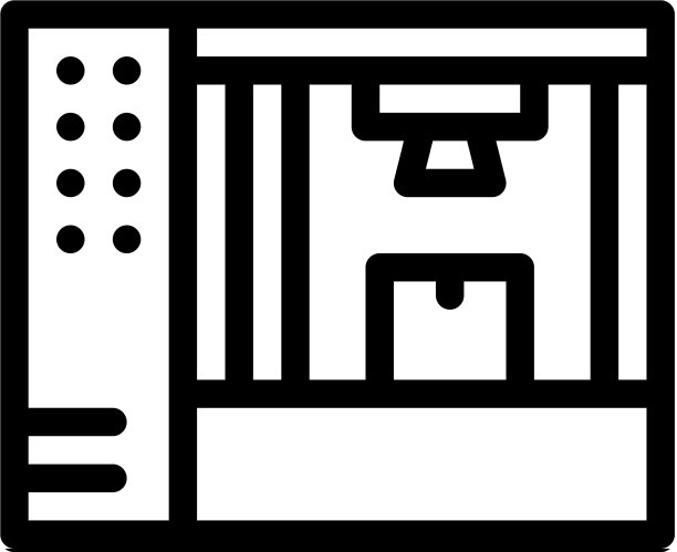 制造3D打印机图标轮廓图片下载