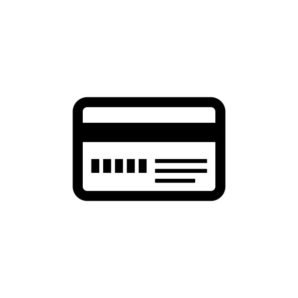 白色背景上的黑色信用卡图标图片下载