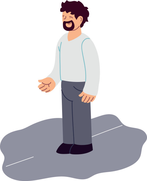 孤立的虚拟人物在街道设计图片下载