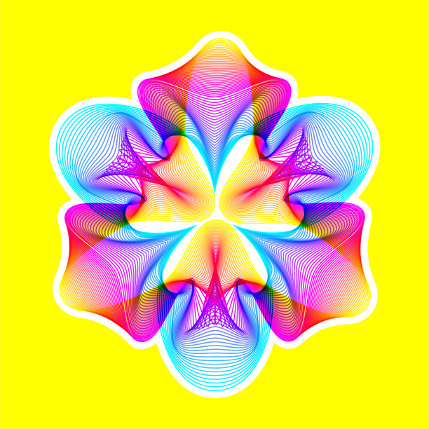 奇妙的霓虹灯花抽象形状与许多图片下载