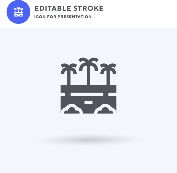 热带雨林图标充满了平坦的立体标志图片下载