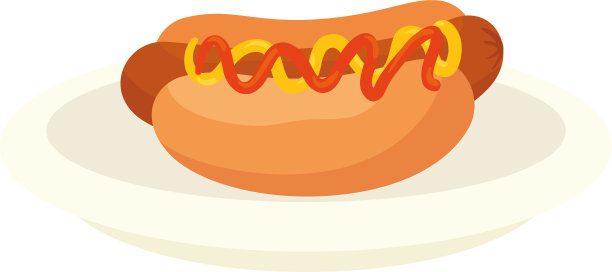 快餐美味的热狗在碟上白图片下载