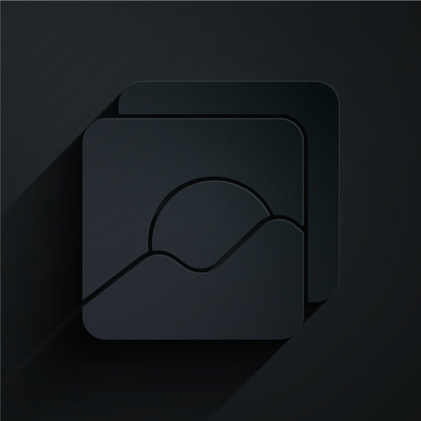 剪纸照片图标孤立的黑色背景图片下载