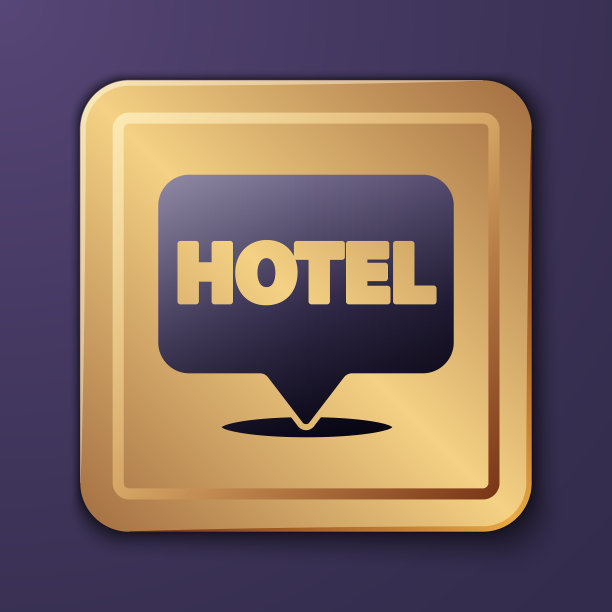 紫色位置酒店图标孤立在紫色上图片下载