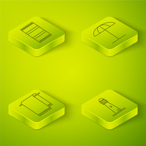 为海滩设置等距遮阳伞图片下载