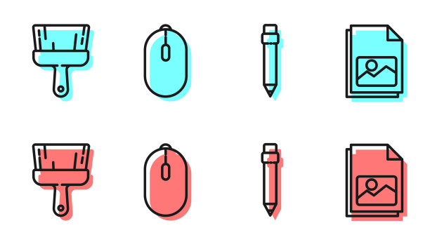 设置线笔与橡皮擦油漆刷电脑图片下载