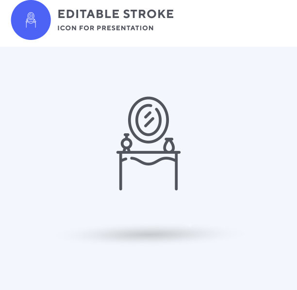 梳妆台图标填充平面标志图片下载