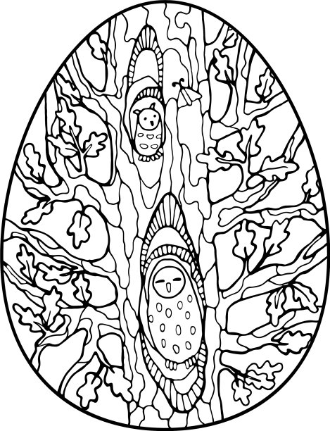 复活节可爱的蛋形猫头鹰图片下载