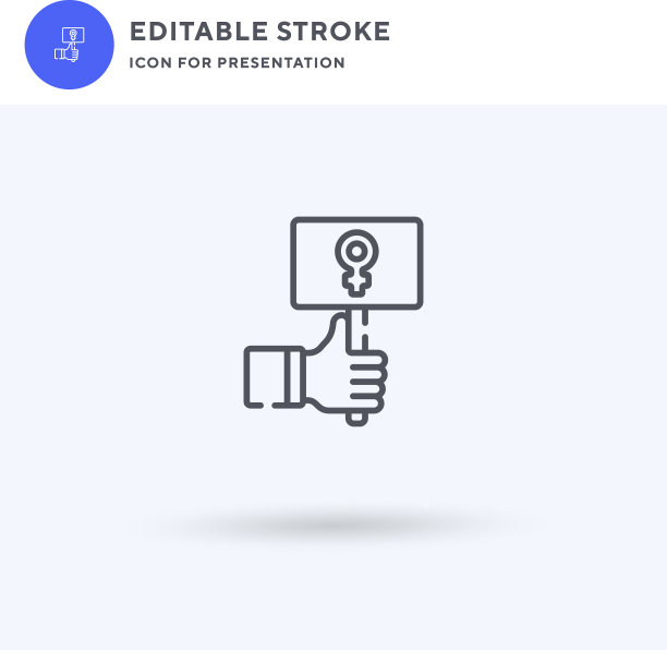 女权主义的图标填满了平坦的标志图片下载