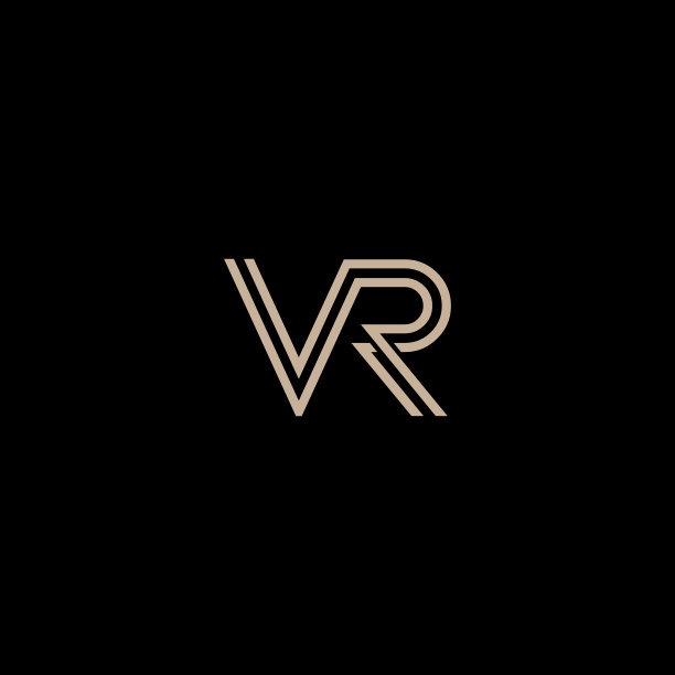 Vr或rv标志和图标设计与黑色或图片下载