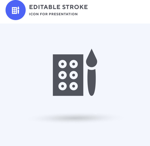 调色板图标填充平面标志固体图片下载