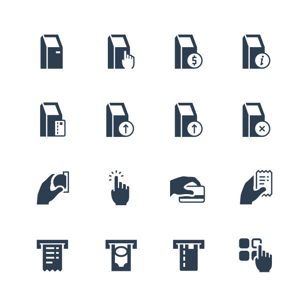 自助终端图标集图片下载