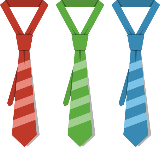 孤立的条纹领带在白色背景图片下载