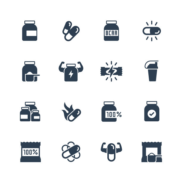 运动补充剂图标集图片下载