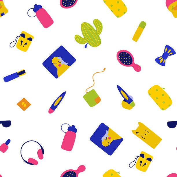 学校用品卡通无缝纹理图片下载
