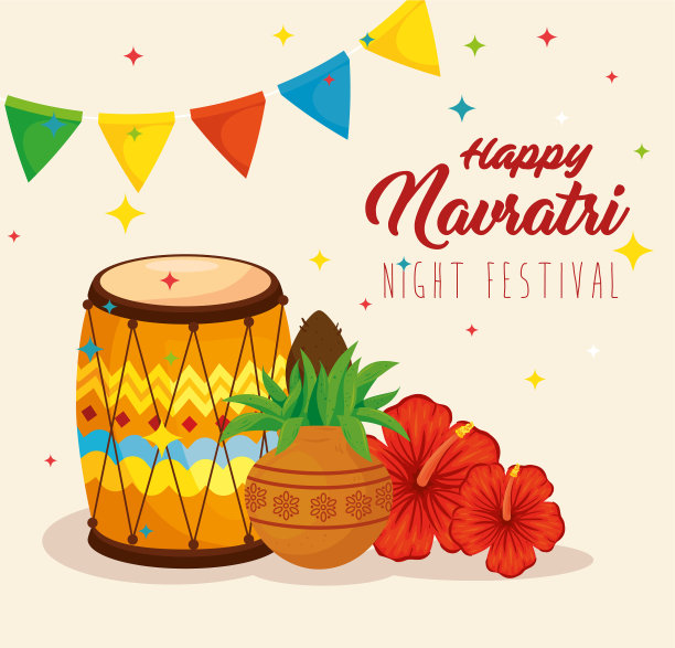 快乐的navratri庆祝海报夜节日图片下载