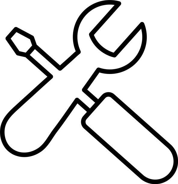 十字线式扳手和螺丝刀工具图片下载