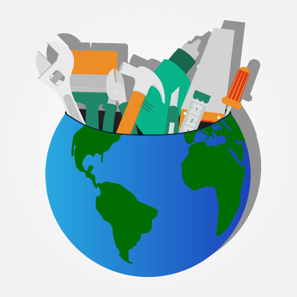 储存在地球上的建筑工具图片下载