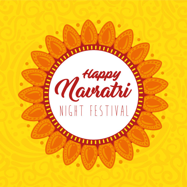 快乐的navratri庆祝海报夜节日图片下载