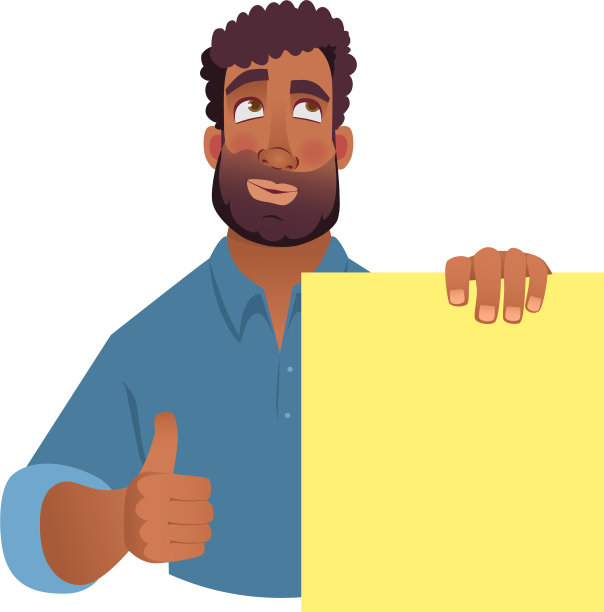 非洲人举着空白的旗帜图片下载