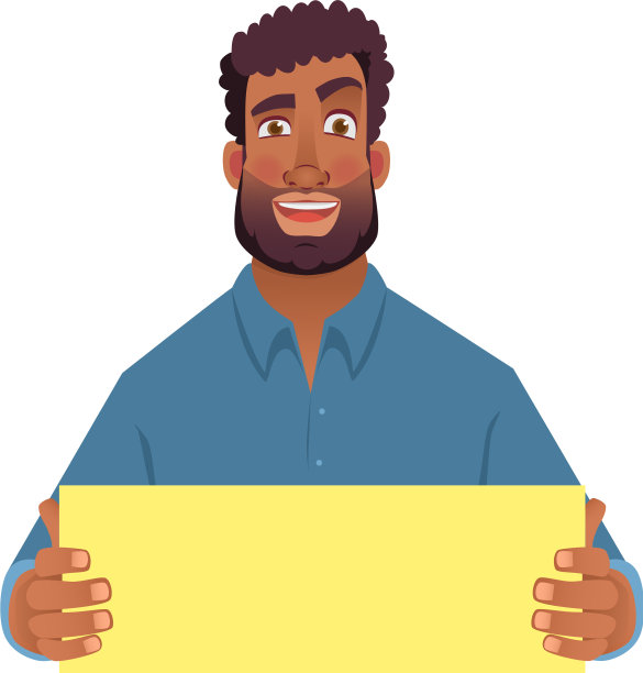 非洲人拿着空白卡片图片下载