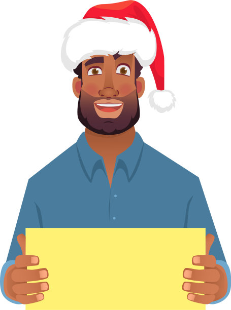 戴着帽子的非洲人拿着空白卡片图片下载