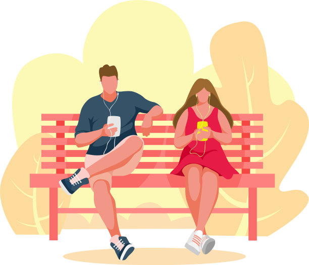 男人和女孩坐在长凳上图片下载