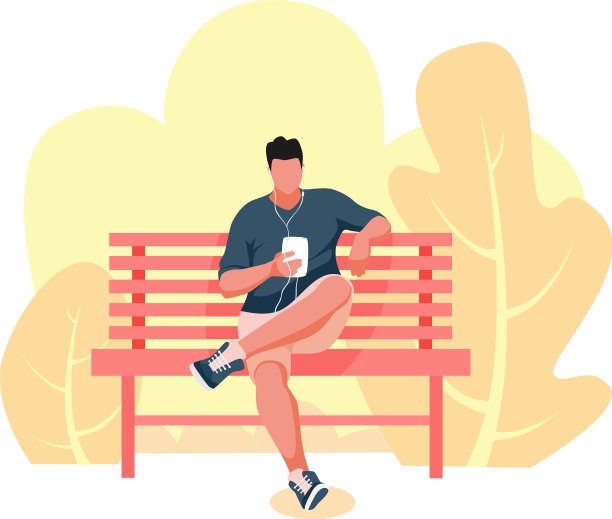 坐在长凳上的男人图片下载