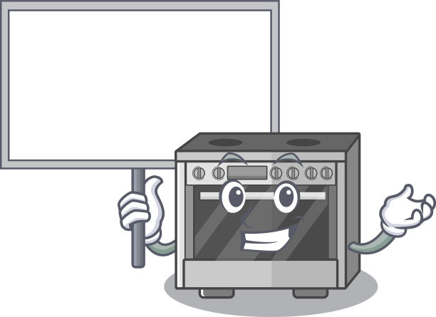一个可爱的图片厨房炉灶吉祥物设计图片下载