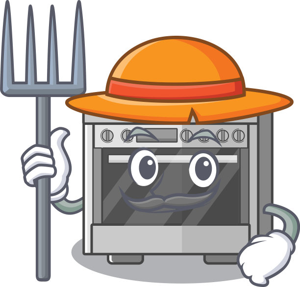 快乐的农民厨房炉子卡通图片图片下载