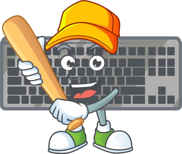 一个活跃健康的黑人键盘打棒球图片下载