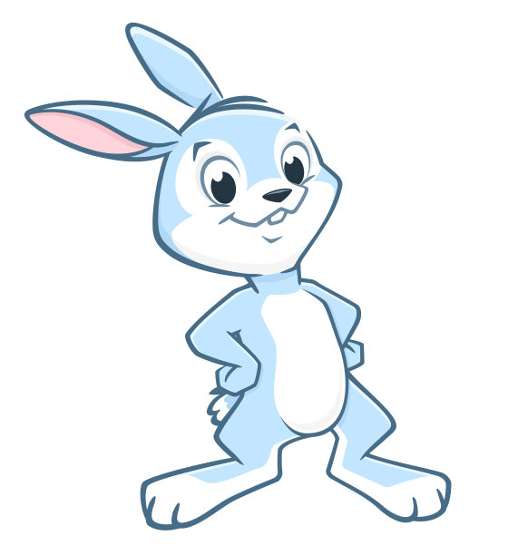 搞笑卡通兔孤立图片下载