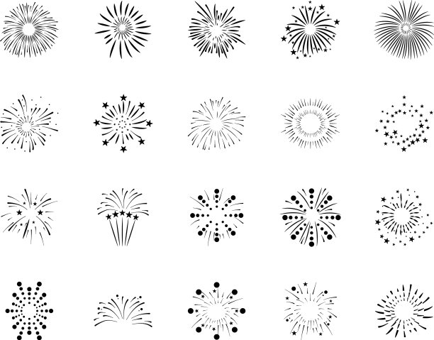 图标设置烟花爆炸剪影风格图片下载