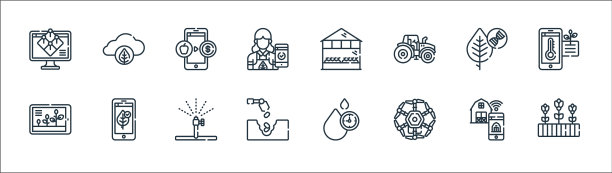 智能农场线图标线性设置质量线设置图片下载
