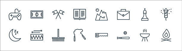 活动线图标线性集质量线集图片下载