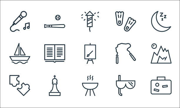 活动线图标线性集质量线集图片下载