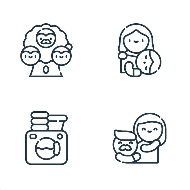 家庭生活线图标线性设置质量线图片下载