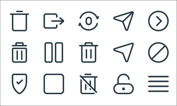 界面线图标线性集质量线集图片下载