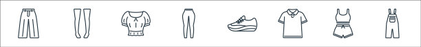 衣服和装备线图标线性集质量图片下载