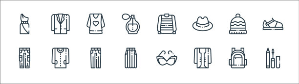 时尚线图标线性集质量线集图片下载