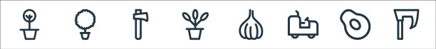 园林绿化设备线图标线性设置图片下载