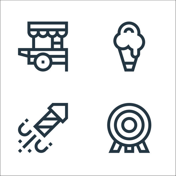 游乐园线图标线性设置质量线图片下载