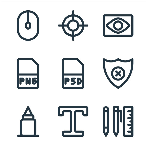 图形设计线图标线性设置质量线图片下载