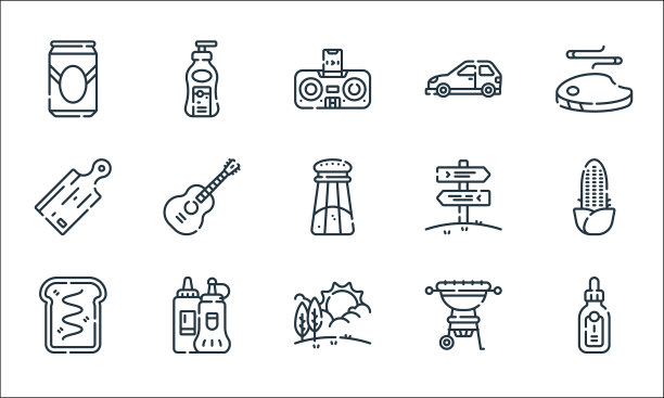 野餐线图标线性集质量线集图片下载