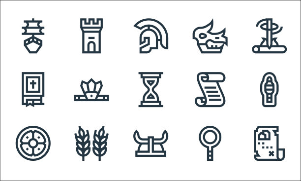 历史线图标线性集质量线集图片下载