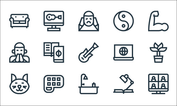 心理健康线图标线性设置质量线图片下载