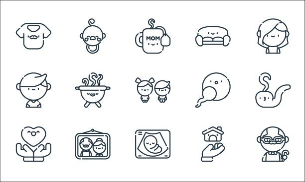 家族线图标线性集质量线集图片下载