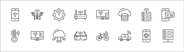 互联网事物线图标线性集质量图片下载